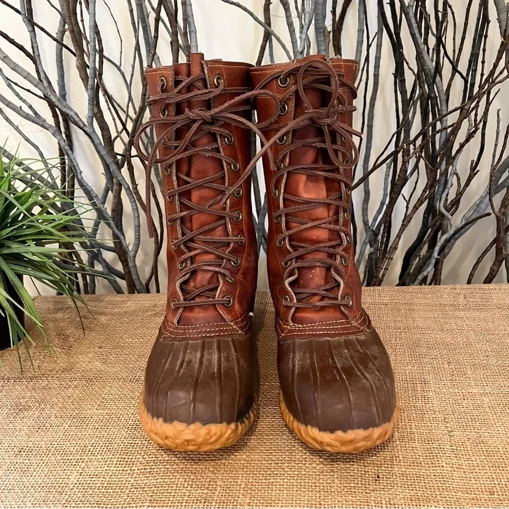 Vintage L.L. Bean Men’s Tall Maine Hunting Boots Brown Size 8 FF Waterproof